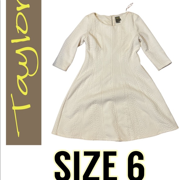 TAYLOR BRAND - White long sleeve dress - SIZE 6 - Picture 1 of 3